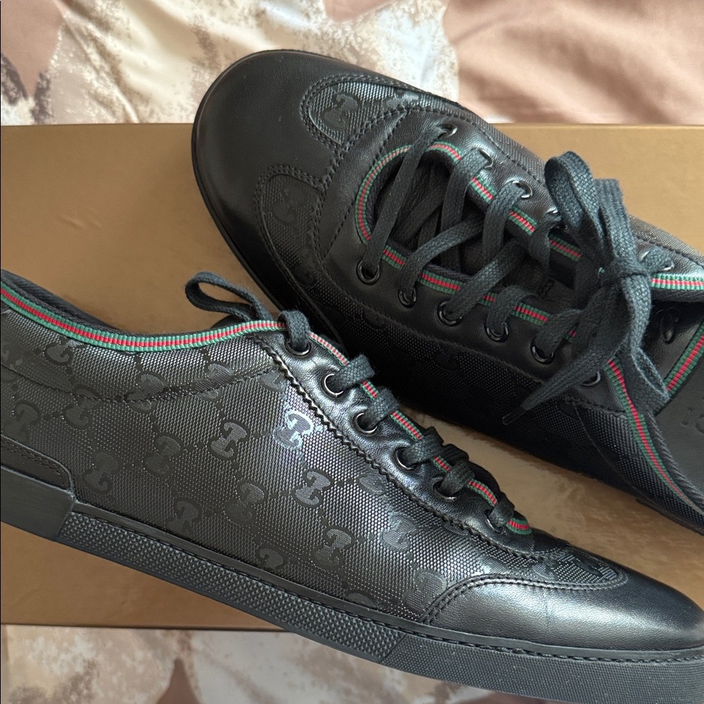 Gucci Black Embossed Sneakers